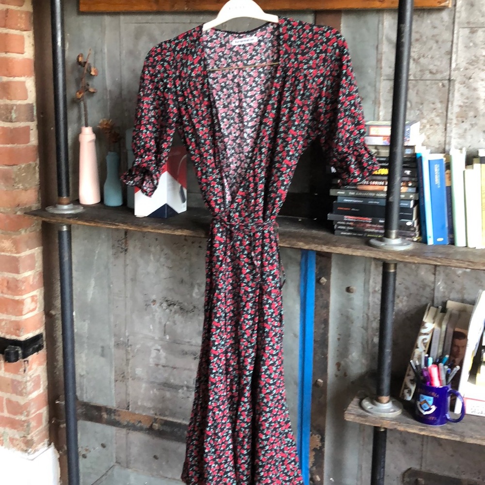 Reformation 3/4 sleeve wrap dress